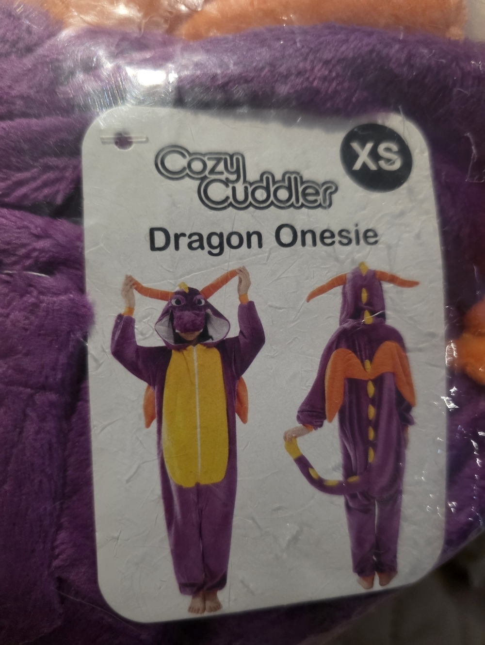 Unisex Dragon Onesie - Purple, Yellow & Orange